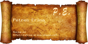 Petres Erina névjegykártya