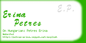 erina petres business card